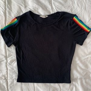 Embroidered Rainbow Crop Top 🌈